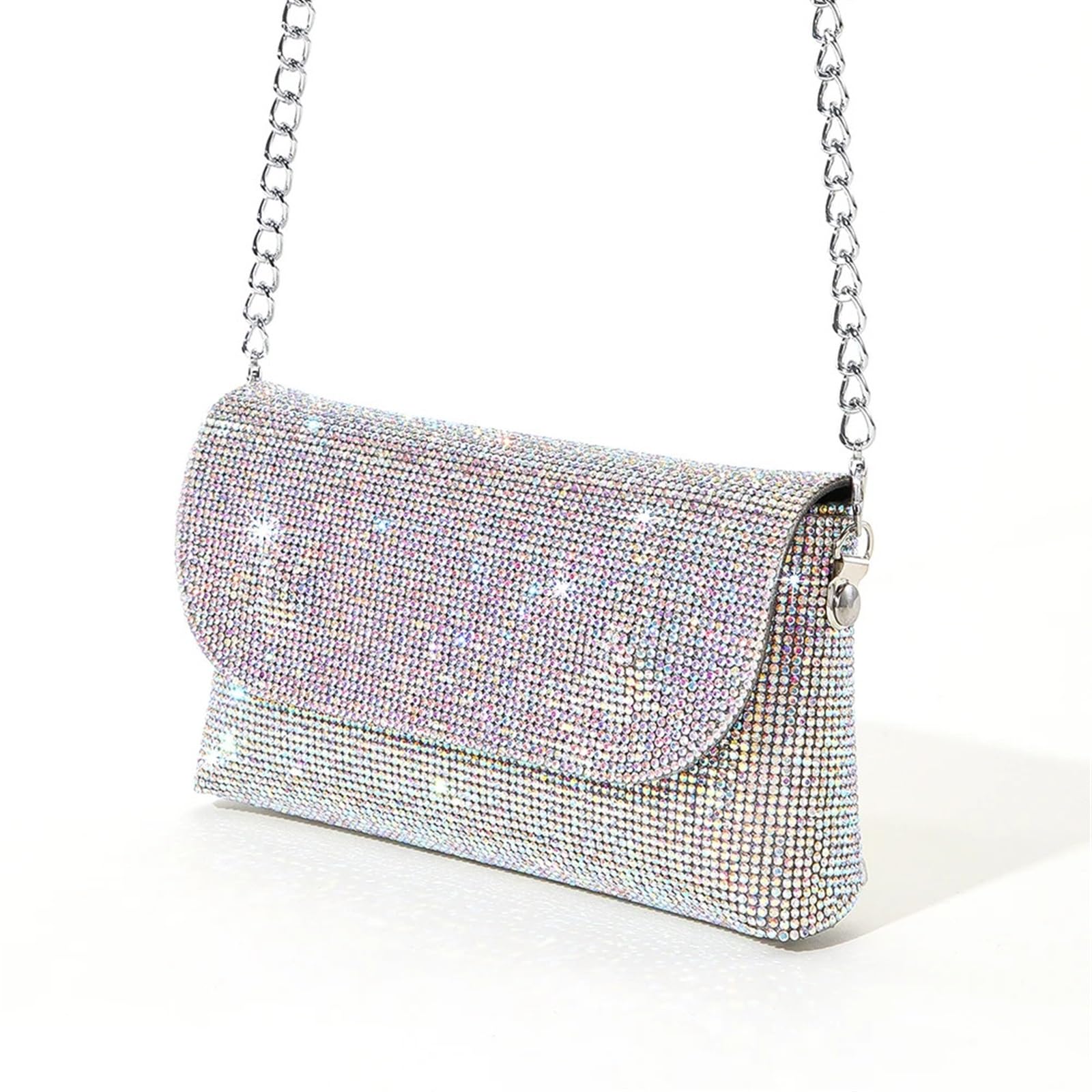 Pochette Da Sera Borsa da sera con strass, borsa donna scintillante, a tracolla lucida in pelle PU diamanti, mini a mano
