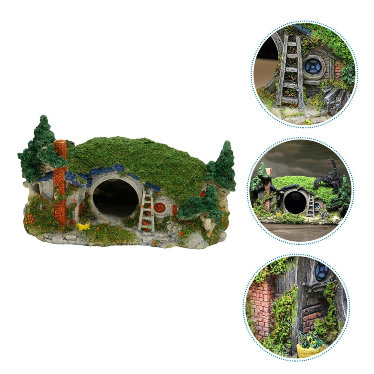 minkissy Decoración Acuario Resina Casa Decorativa Adorno Submarino Accesorio Peces y Camarones