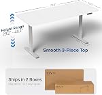VIVO Reclaimed Wood 71 x 30 in Standing Desk, DESK-KIT-1G7W | Electric, Holds 220 lbs, Sit Stand, Height Adjustable, Extra Deep Table Top, Memory Presets, 1B Series, Gray Frame