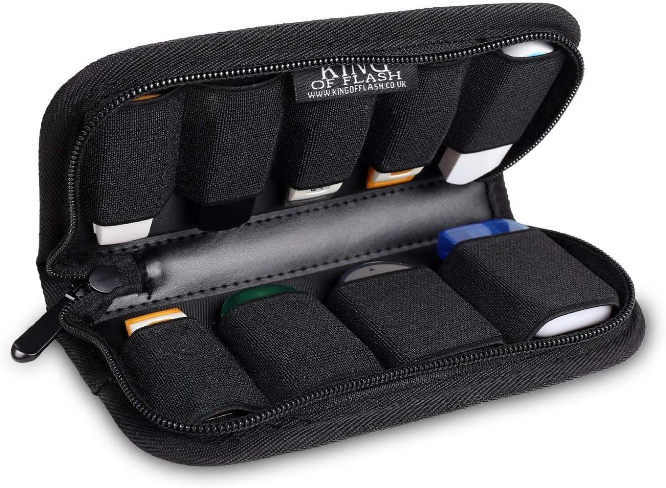 King of Flash 9 x USB Flash Drives Carrying Case with Padded Protection for Flash/Key Drives - Black