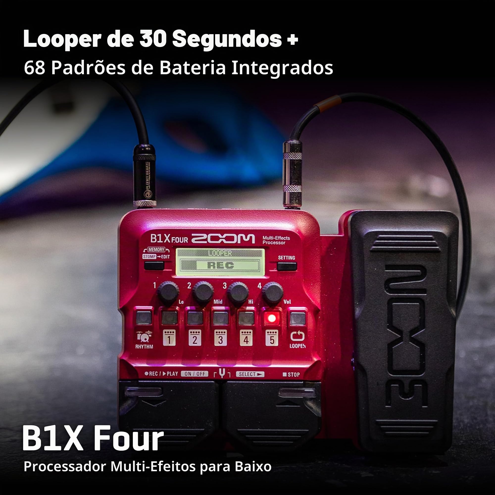 ZOOM B1X Four マルチエフェクトプロセッサー Zoom Processador multiefeitos de guitarra com pedal de expressão
