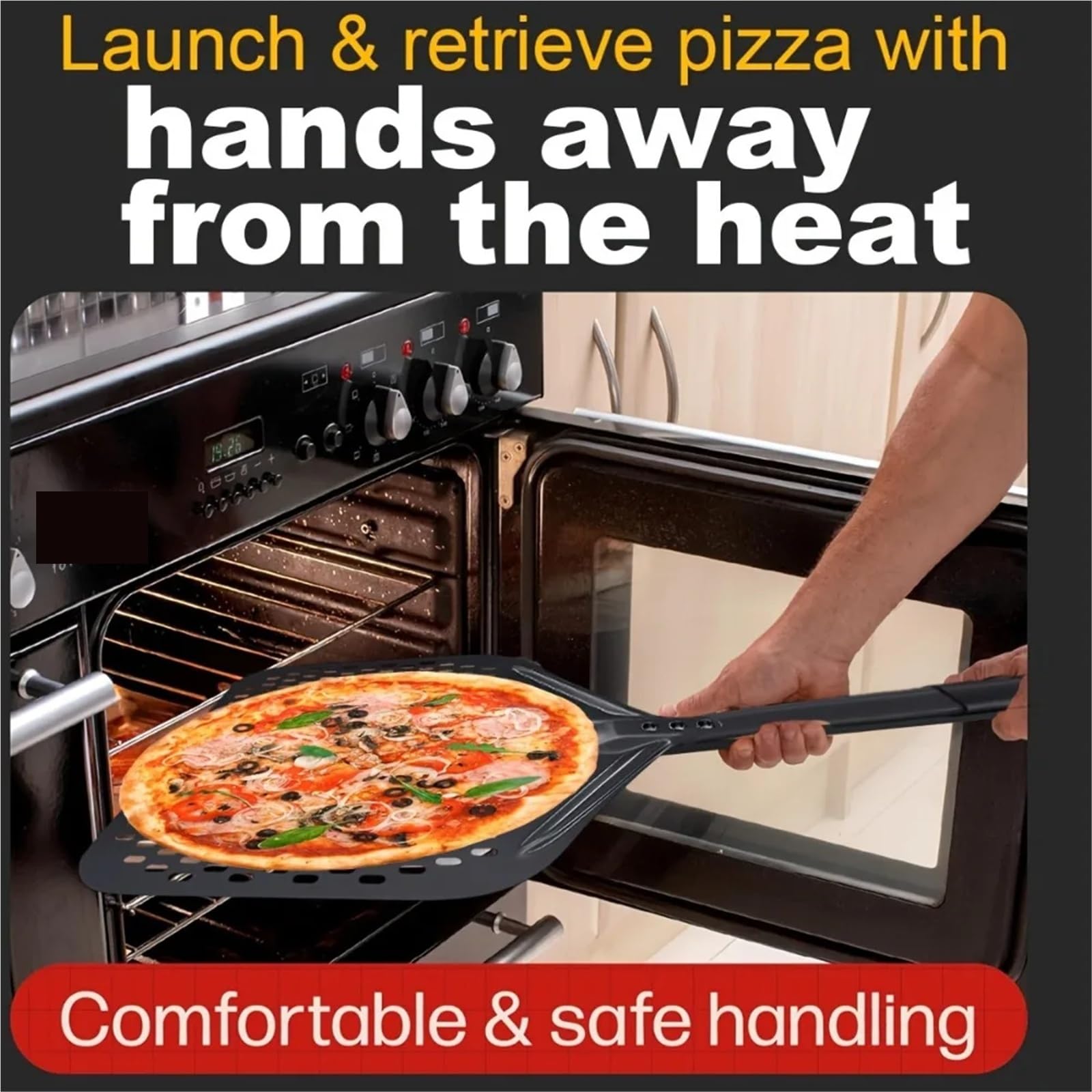 Pala for pizza in acciaio inox da 12 pollici, perforata, antiscivolo, professionale, for forno, ristorante, cucina, casa, accessori