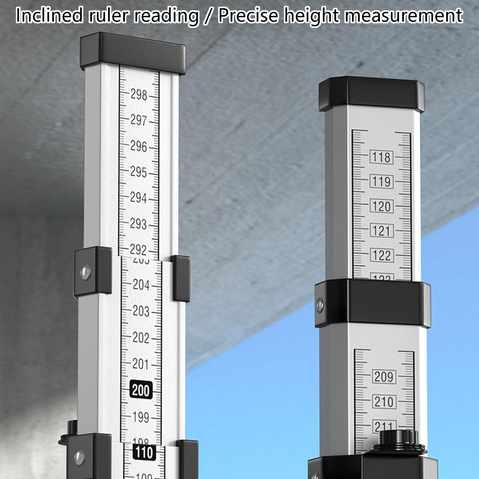 Regla de medición telescópica de aluminio con precisión de 1 mm, adecuada para decoración de casas y proyectos de ingeniería, regla de medición de aluminio