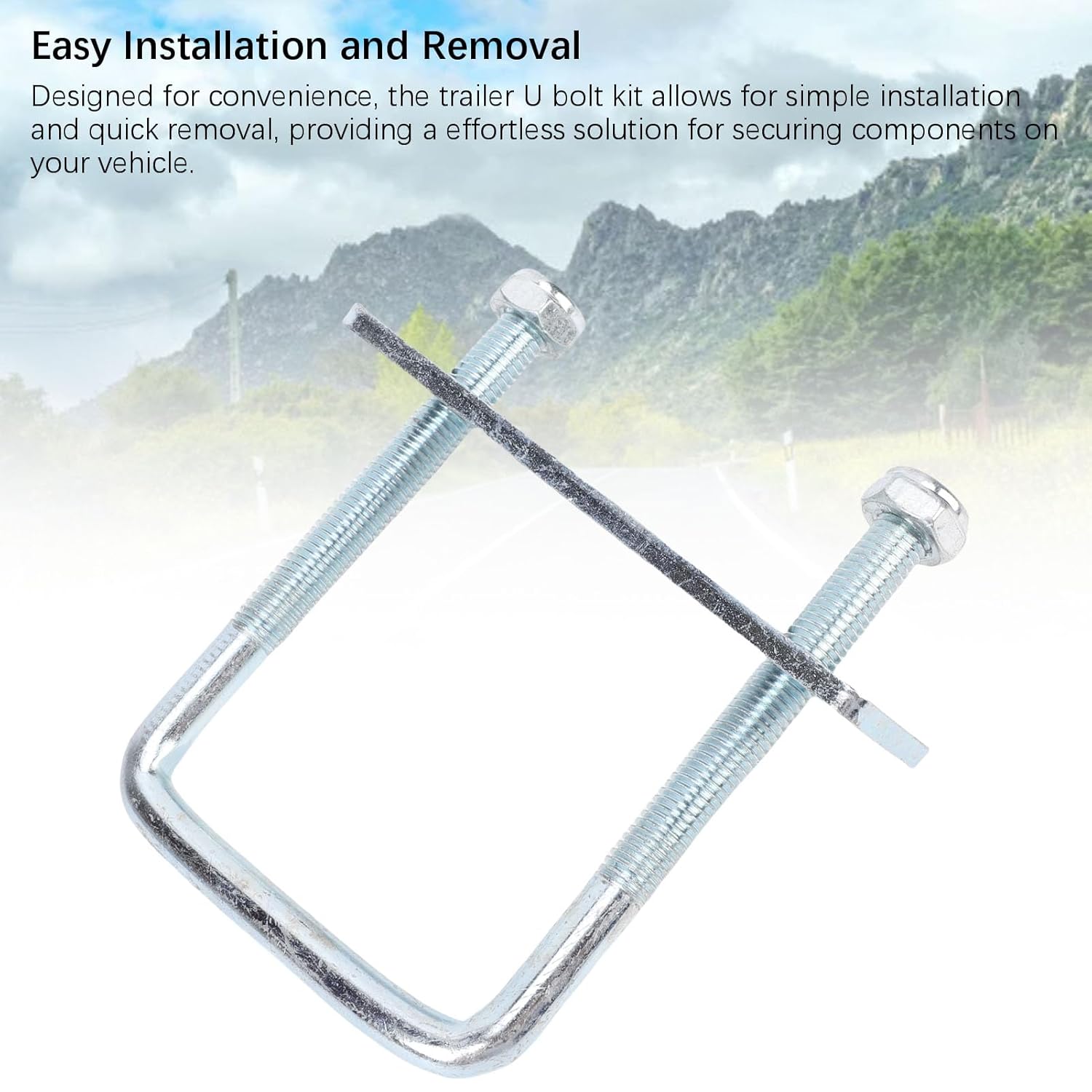 Eujgoov 4pcs Square U Bolts Galvanized Steel U Kit with Nuts Washers Secure Mounting for Boat Trailer Winch Post Truck Axle