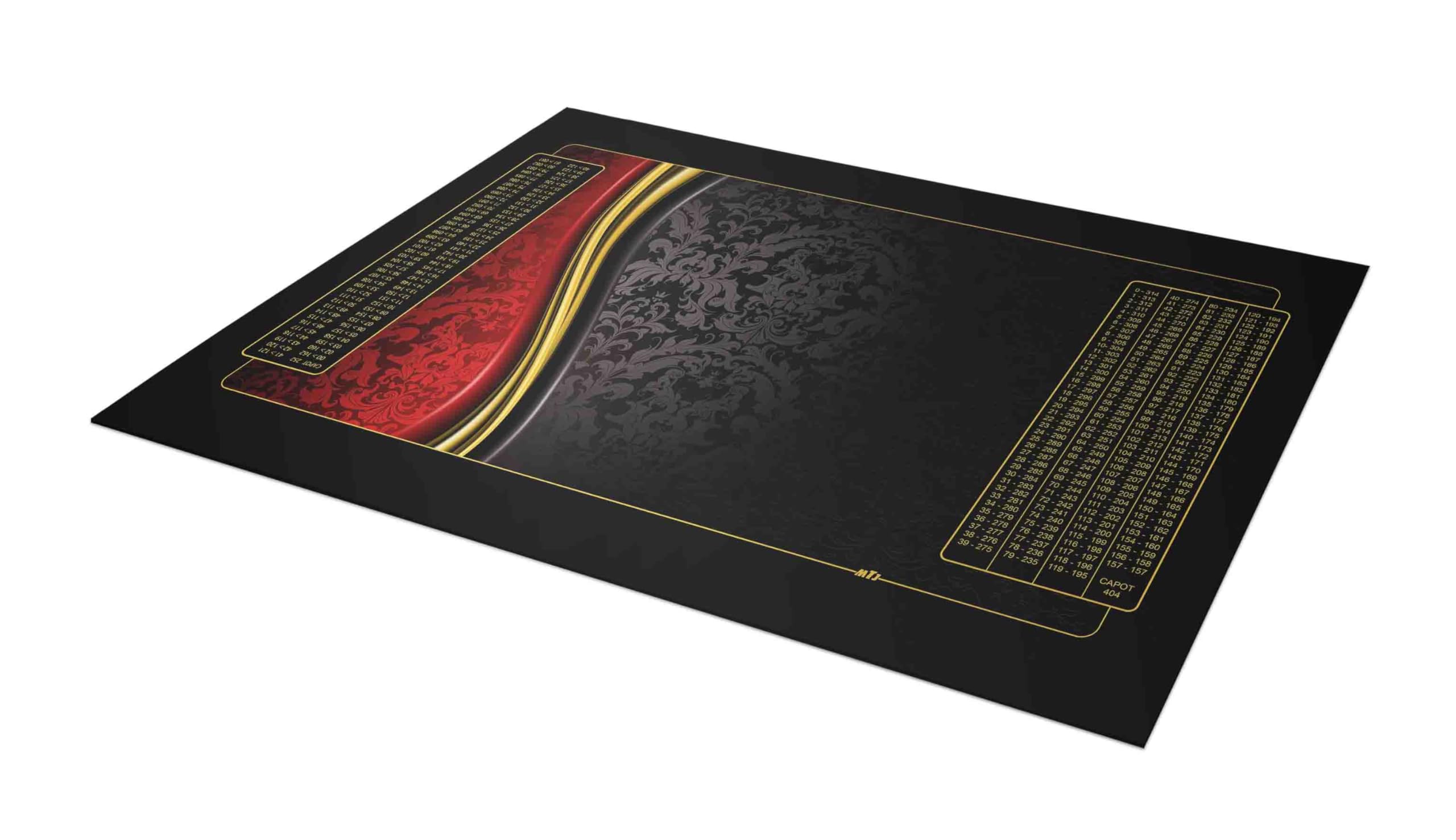 MTJ® Tapis de belote Prestige Design Noir 100 x 60 cm - Jersey néoprène - Fabriqué en France (Noir)