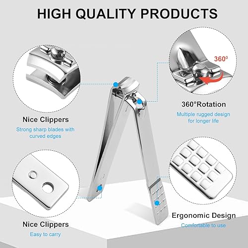 Miniatura 4 de Juego de manicura y pedicura - Kit de cortaúñas para uñas de los pies, kit de manicura profesional de pedicura, kit de cuidado de uñas con estuche