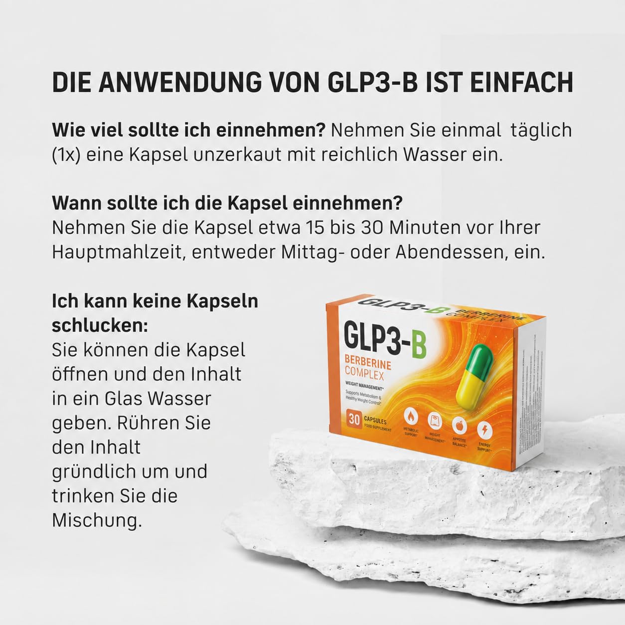 GLP3-B Berberin Komplex | Kapseln zur Unterstützung des Stoffwechsels | Die Original-Formel | Bekannt aus dem TV | Ohne Zusatzstoffe | 60 Kapseln (2 Packungen)