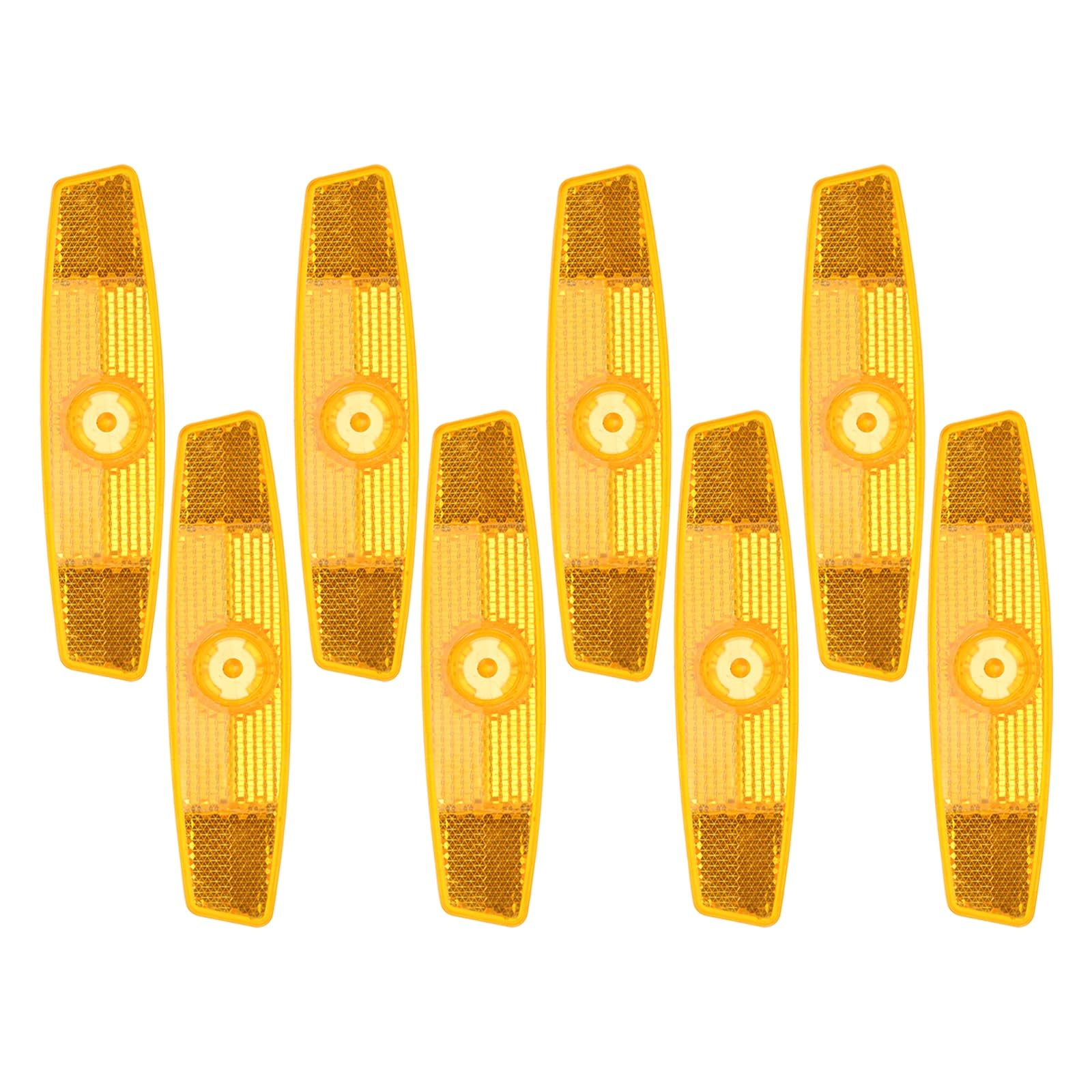 PATIKIL Bike Wheel Reflectors, 8 Pcs Plastic Universal Rectangle Safety Bicycle Wheel Rim Reflective Warning Reflective for Trailer Mountain Bike Bicycles Night Riding, Orange