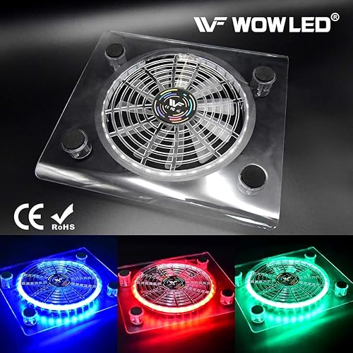 Miniatura 7 de WFPOWER USB RGB LED Cooler Cooling Fan Stand, Multi-Color LED Light Cooler Pad Stand Accessories Compatible with PS4, PS4 Pro, PS4 Slim, Xbox One X,