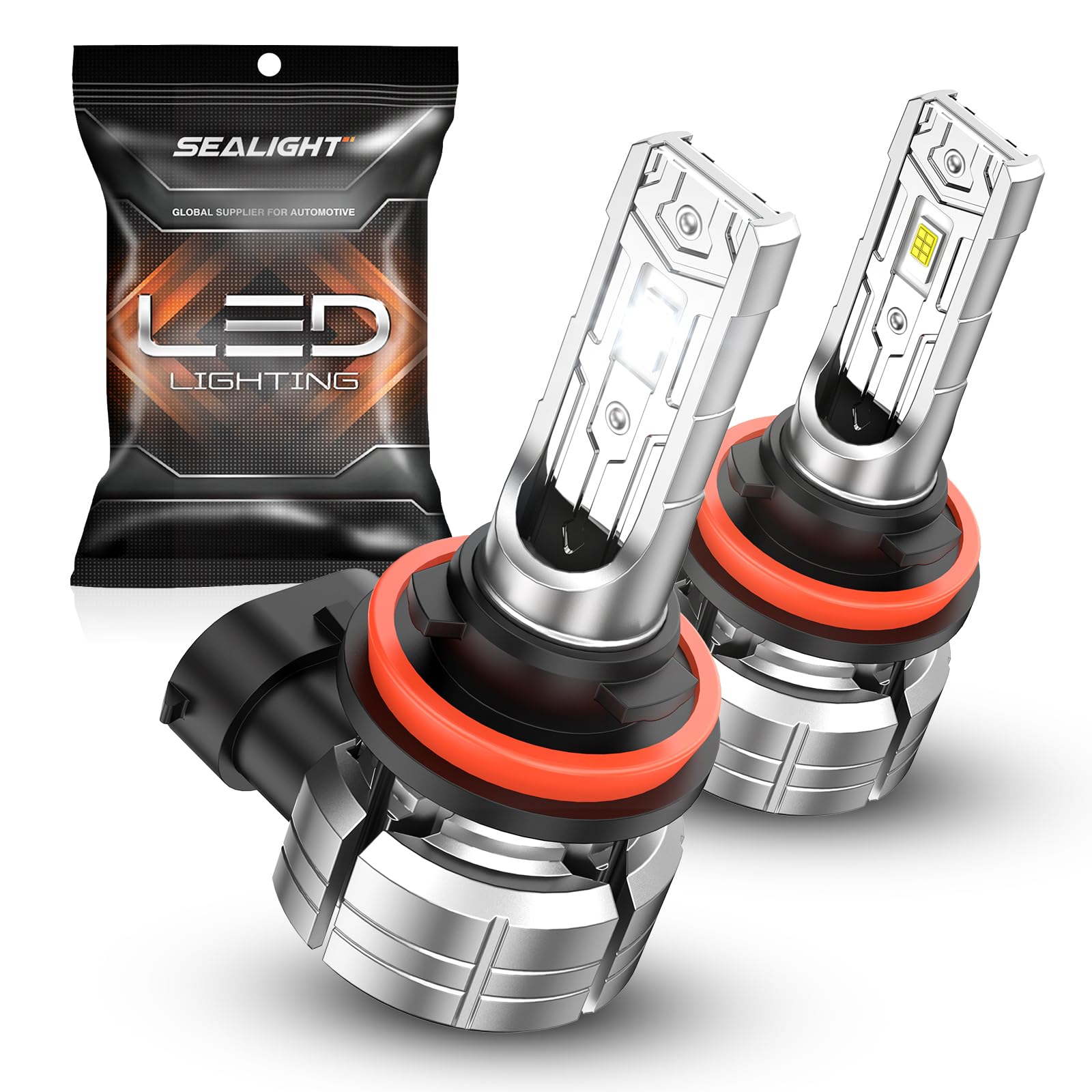SEALIGHT H11/H16/H8 LED Fog Light Bulb, 14,000 Lumens 800% Brightness H11 LED Fog Lights, 1:1 Mini Size Easy to Install, 60000HRS Lifespan IP68 Waterproof, Pack of 2-image-5