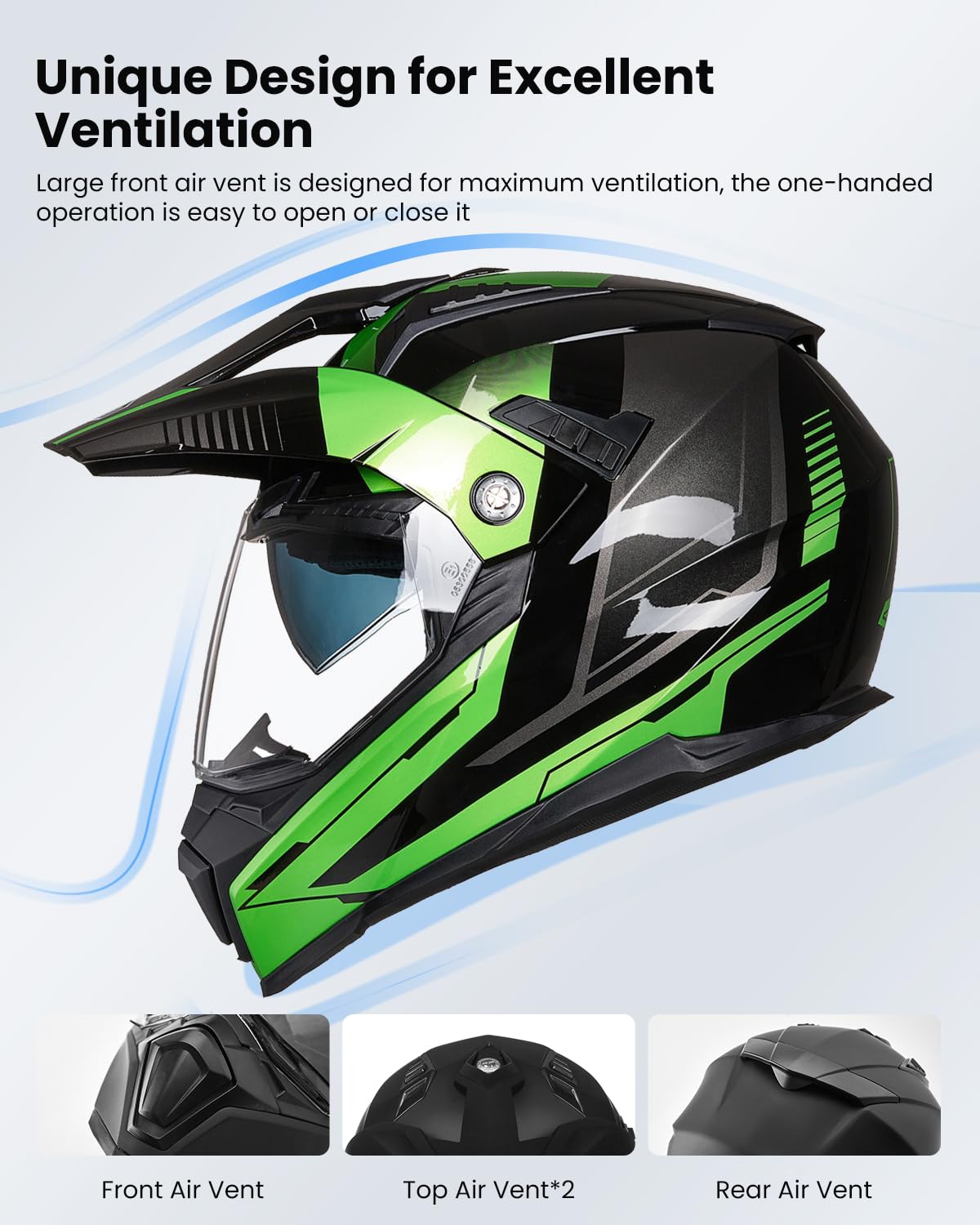 ILM Casque Moto Cross Homme Femme-Casque Moto Homologué ECE-Casque Cross Adulte avec Visière Dirt Bike ATV Modèle 606V