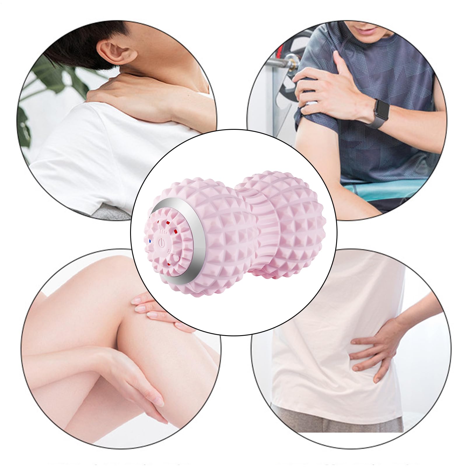 Rodillo de Masaje con Bola Vibratoria Rodillo para Alivio y Recuperación
