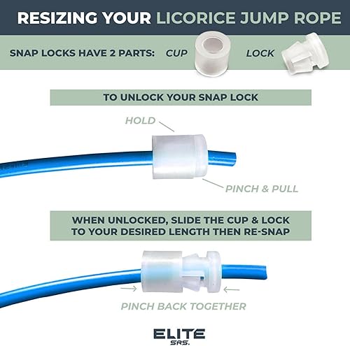 Miniatura 4 de Elite Jumps Adjustable Jump Rope  6mm PVC Training Rope for Fitness & Cardio  IndoorOutdoor Skipping Rope with Unbreakable Handles, Non-Kinking Cord