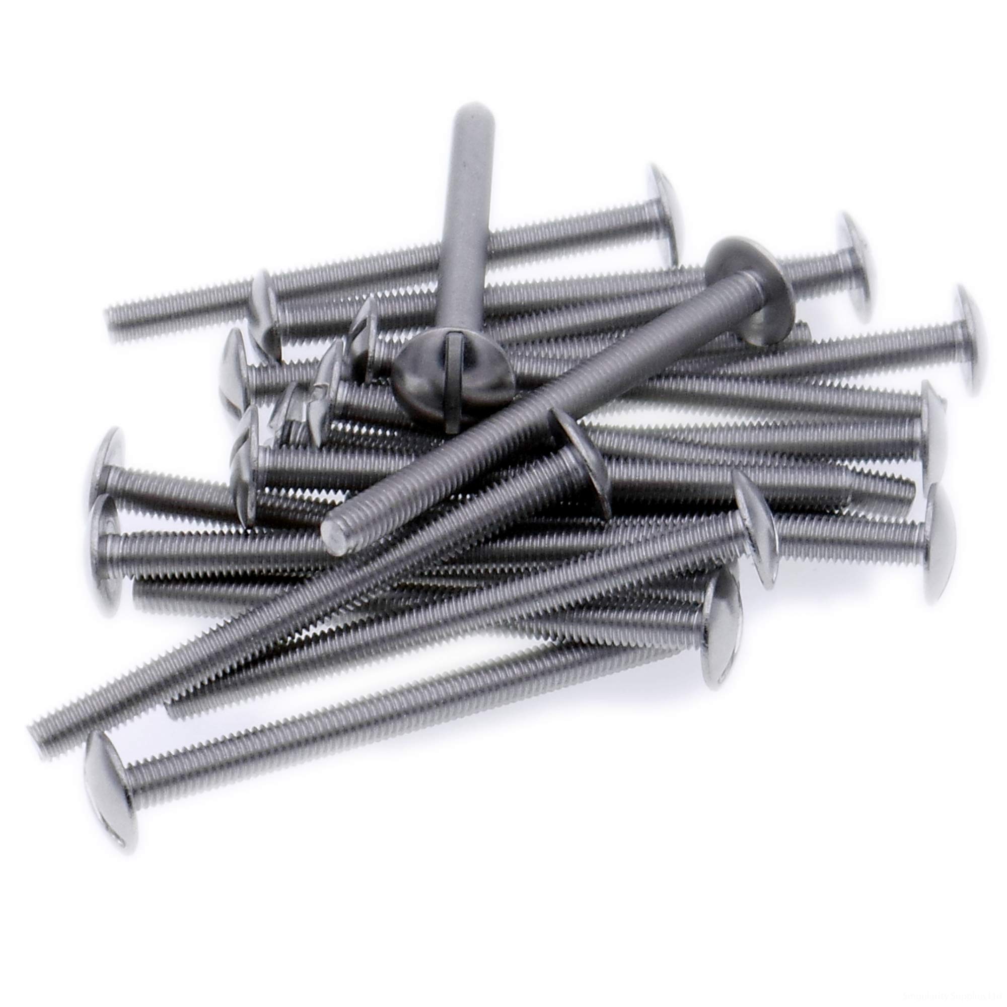 Singularity Supplies Silver M4 (4Mm X 25Mm) Slot Mushroom Machine Screw (Bolt) - Stainless Steel (A2) (Pack Of 20)