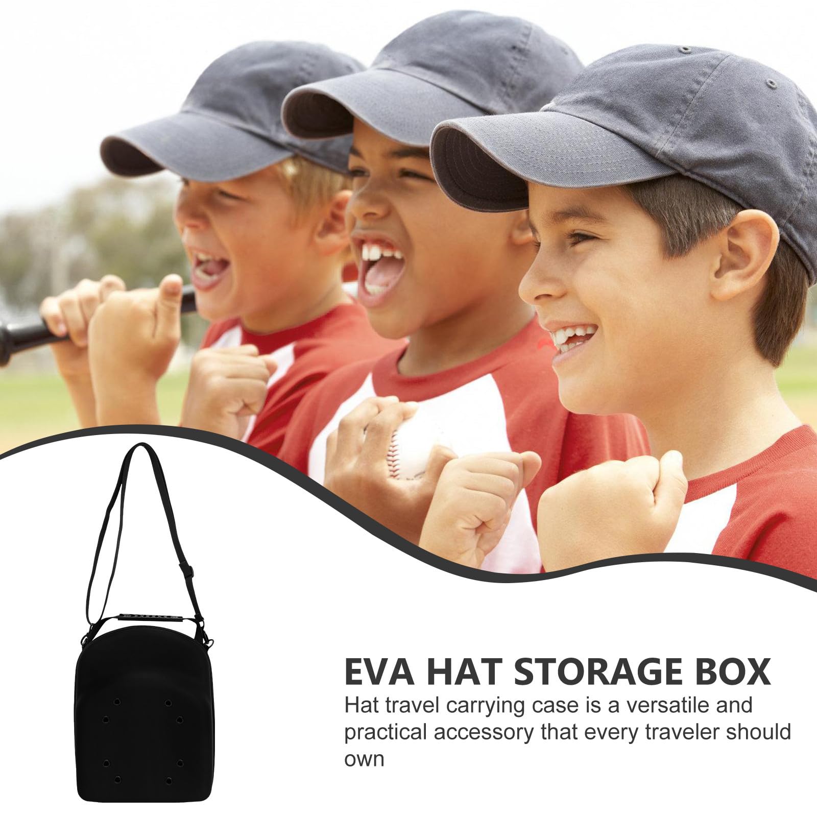 Custodia Rigida Design Semplice e Pratico Nero per Cappelli da Baseball in Eva Porta Cappelli Protettivo e Versatile per Viaggio