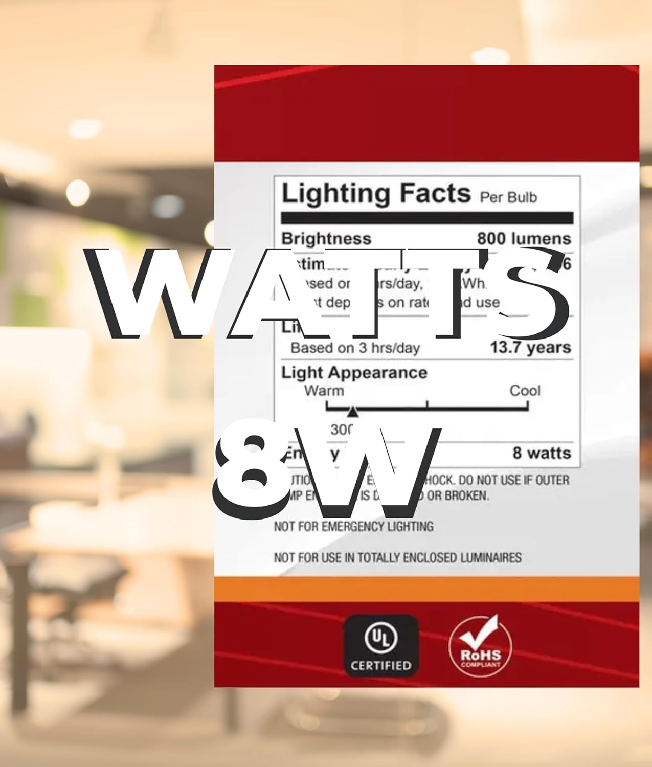 Satco S12155 8W LED G40 Globe Bulb, Warm Dimming 3000K-2000K, 800 Lumens, 90 CRI, 60W Replacement, Clear Glass, E26 Medium Base, Enclosed Fixture Rated, Dimmable, 120 Volt (6 Pack)