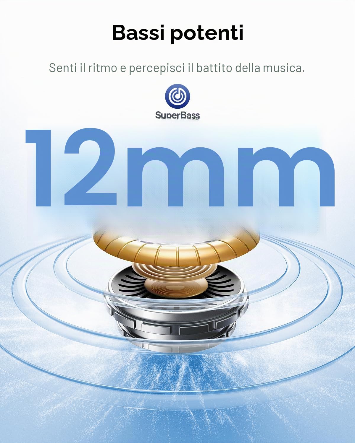 Baseus EP10 NC Auricolari Bluetooth con cancellazione del rumore, cuffie Bluetooth con -43 dB ANC, cancellazione del rumore adattiva, auricolari con 4 microfoni, chiamata chiara, IP55, 41 ore di