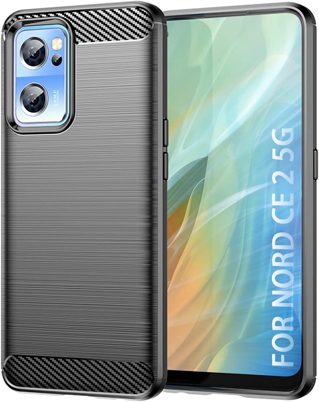 SCL OnePlus Nord CE 2 5G Case OnePlus Nord CE 2 [Black], Carbon Fiber Gel Protective Cover [Scratch resistant] [Anti-collision] Case Compatible with OnePlus Nord CE 2 5G