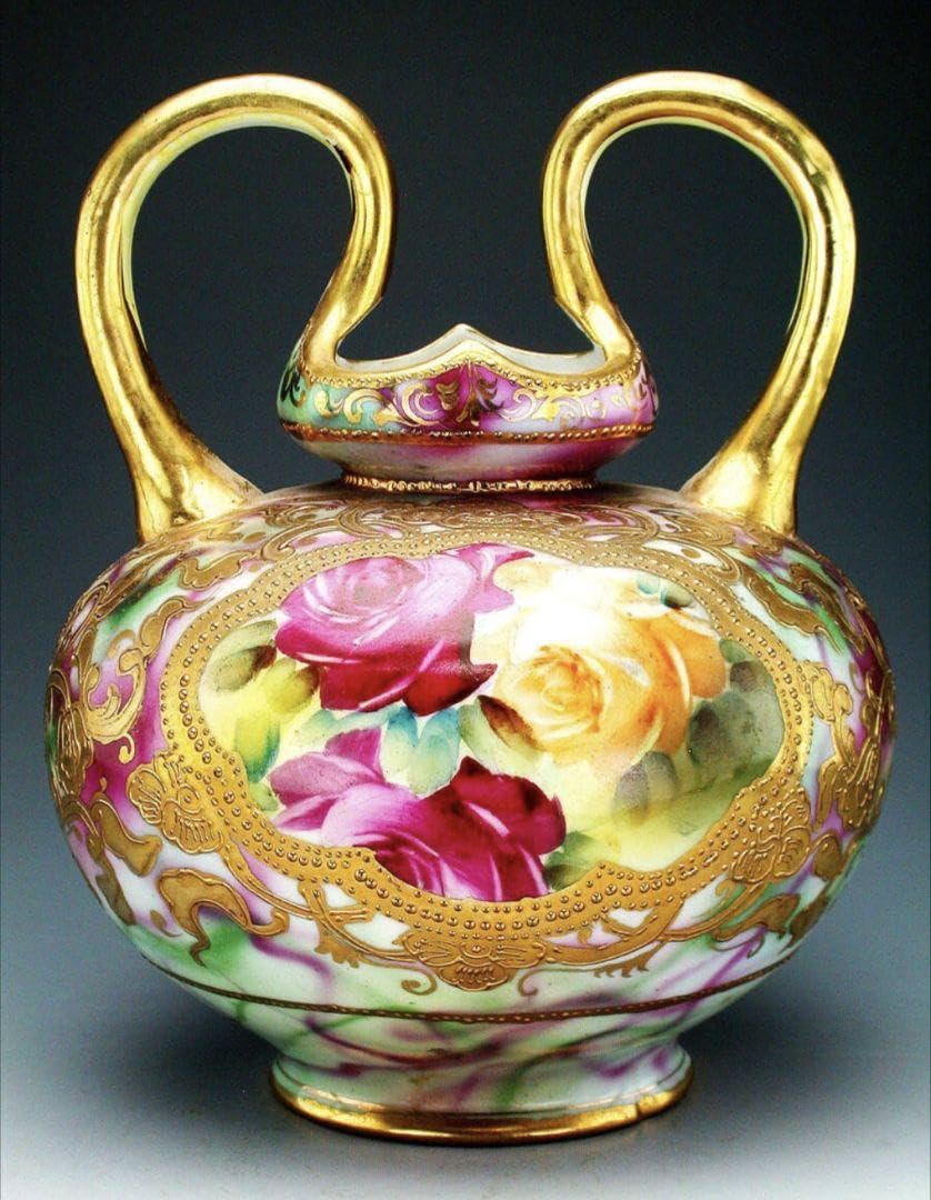 Amazon.co.jp: オールドノリタケ 明示陶器 メープルリーフ 初期 金彩  