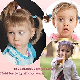 WillingTee 120 Pcs Baby Hair Ties, Cotton Toddler Hair Ties for Girls and Kids, Multicolor Small Seamless Hair Bands Elastic Ponytail Holders,Spring Color