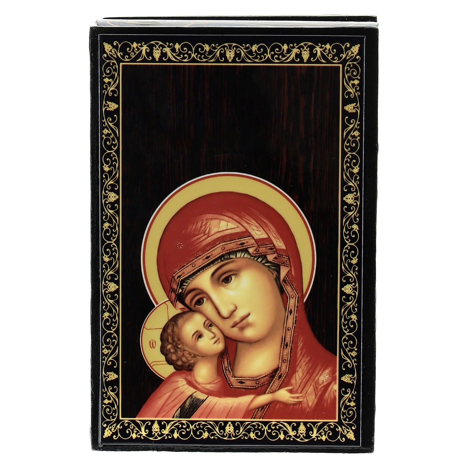 Russian Box with Lacquer of The Igorevskaya Mother of God, 3.5x2.5 in