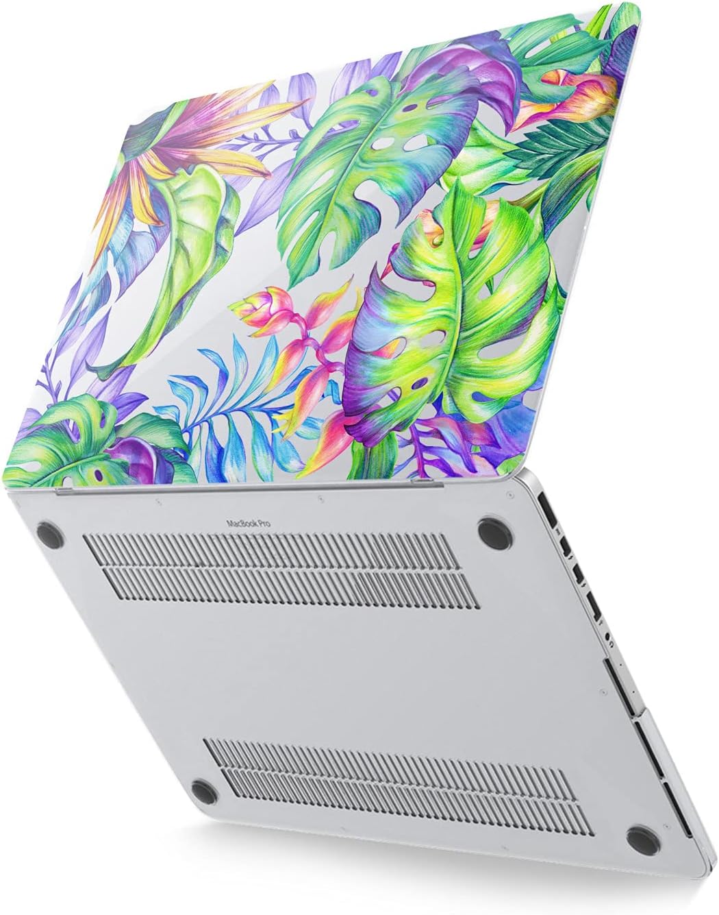 Hard Case Compatible for MacBook Pro 16 14 M3 M2 2023 M1 Pro 13 2022 Air 13 2021 Retina 2020 Mac 11 12 Cover Hawaiian Plants Glam Print Trippy Tropical Green Design Laptop Protective Leaves