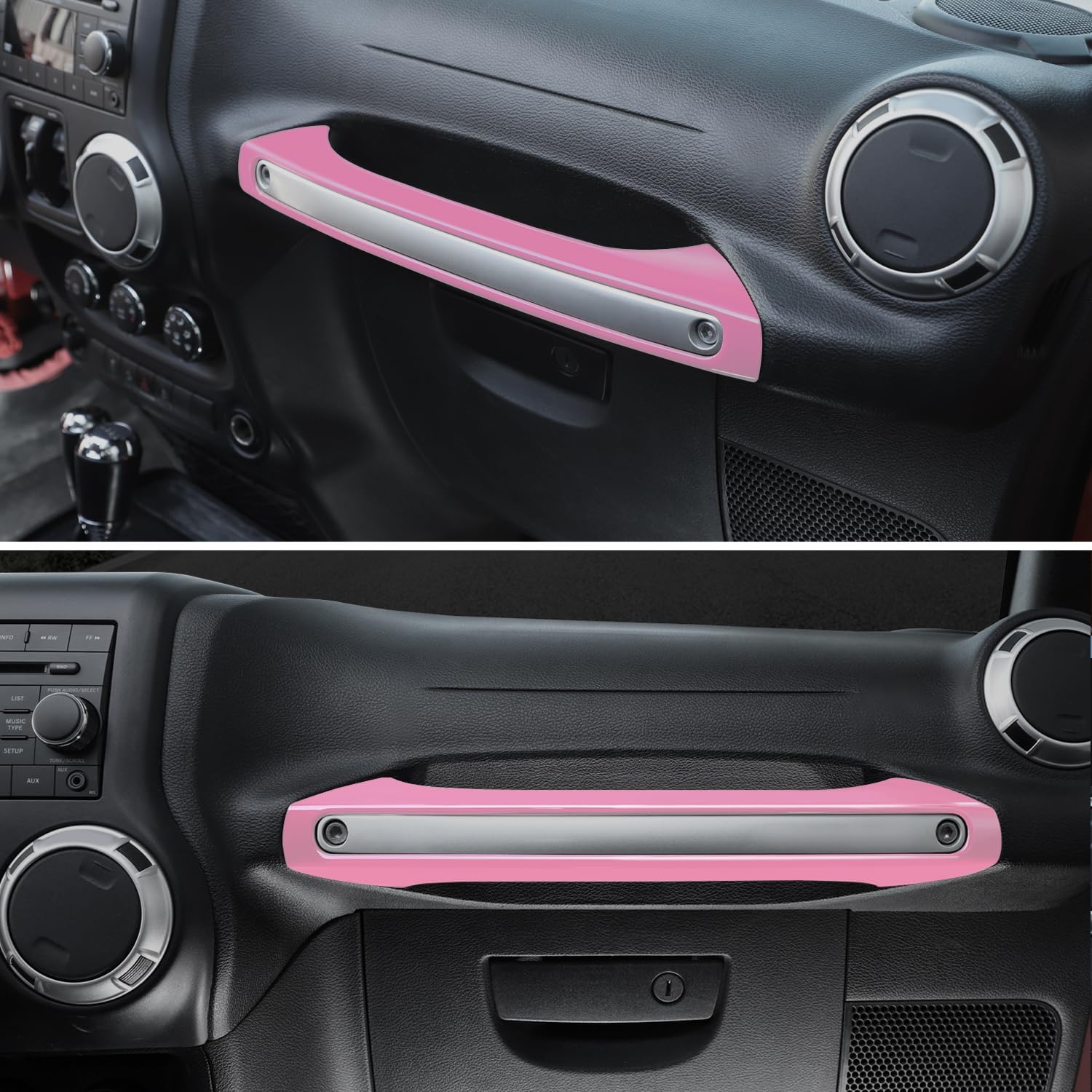 for Jeep JK Passenger Grab Handle Cover Trim Frame Fit for Jeep Wrangler JK JKU 2011-2017 Pink Interior Accessories 1pc