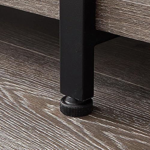 Miniatura 133 de HSH Furniture estante vintage industrial, librero rústico, estantería de madera y metal abierto, roble oscuro Roble negro,Roble gris claro.,Marrón