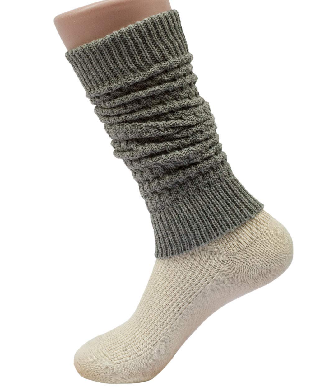 Grödo, Merino Leg Warmers Pique Pattern 100% Wool (kbT), gray, One size