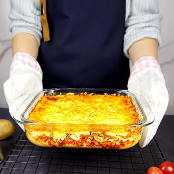 99in Square Glass Baking Dish, 2.4QT Glass Baking Pan, Baking Dishes for Oven