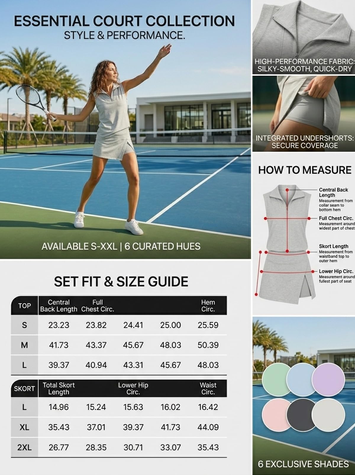 Womens 2 Piece Skirt Sets Summer Sleeveless Half Zip Sweatshirt Athletic Skorts Tennis Outfits Casual Sweatsuits — view 7