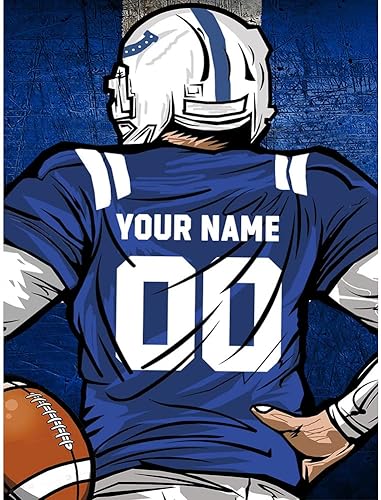 Miniatura 9 de Weadatty Pintura de diamantes de fútbol personalizada con nombre y número, pintura personalizada de camiseta para fanáticos de los deportes, arte de