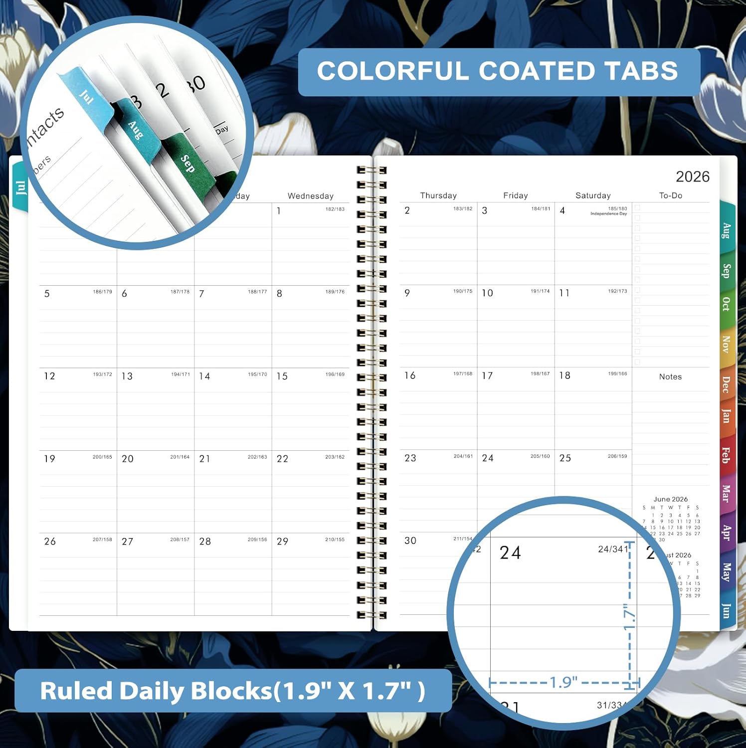 2026-2027 Planner - July 2026 - June 2027, 8.5" x 11", Academic Planner 2026-2027 Weekly & Monthly, Large Calendar with 12 Monthly Tabs, Back Pocket - Image 3