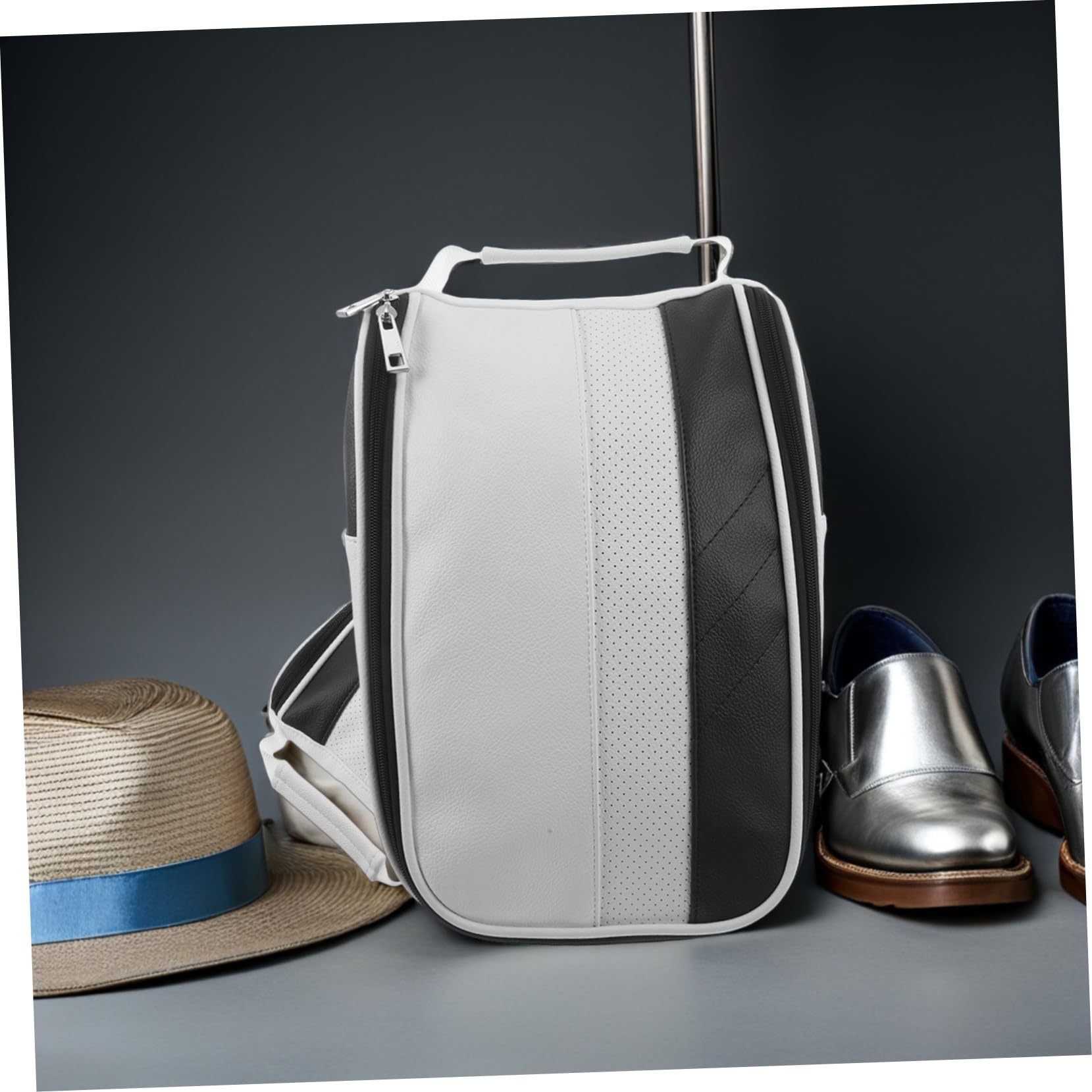 Borsa per Scarpe da Golf in Finta Pelle, Organizer Cerniera