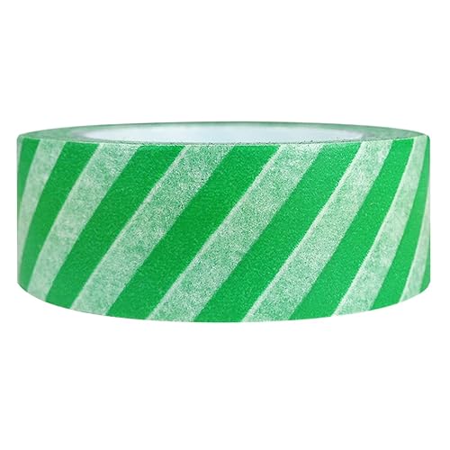 Miniatura 4 de Wrapables Cinta adhesiva japonesa a rayas Washi - Rayas de bloque verde diagonal