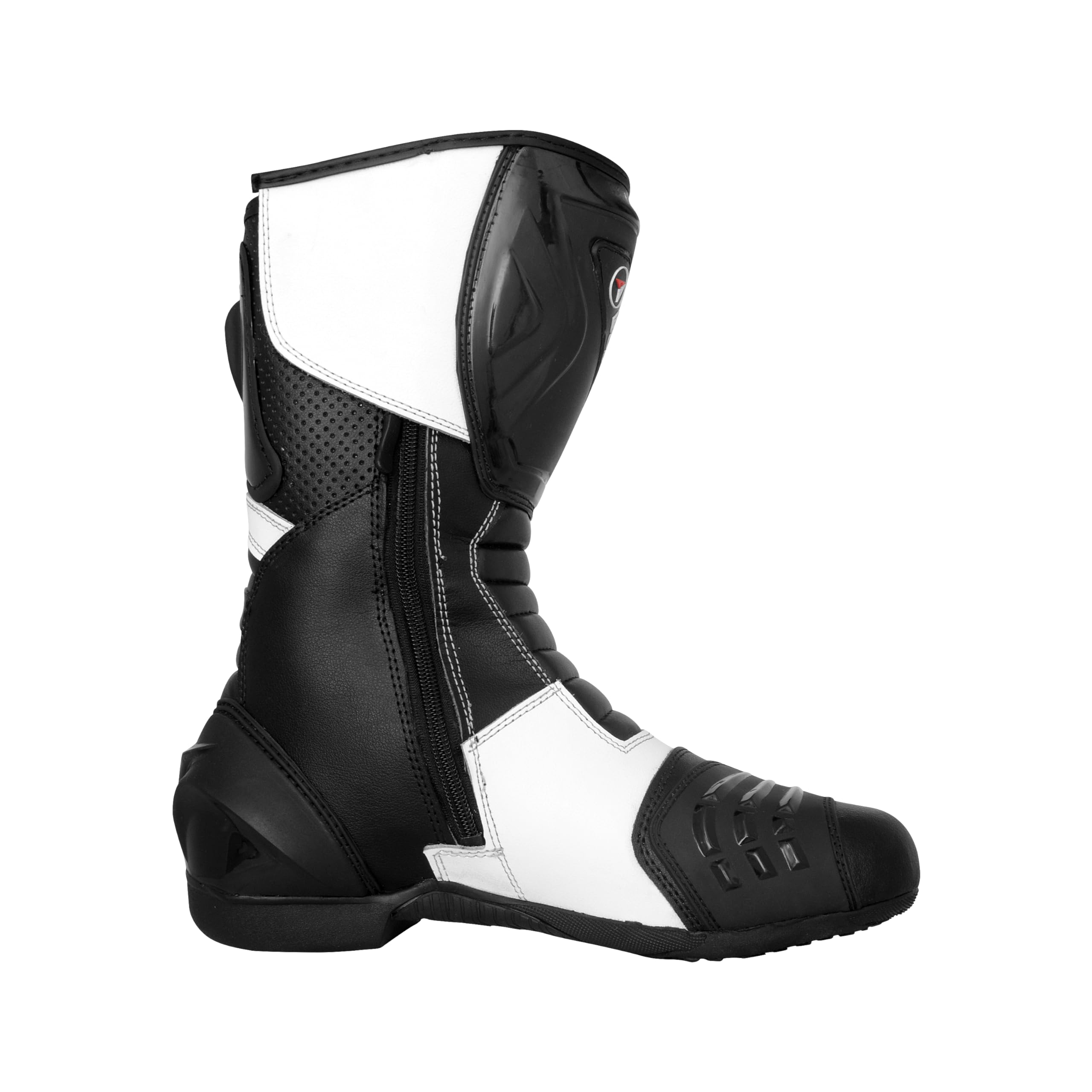 Bohmberg Spartans Motorradstiefel Herren-ergonomisch-leicht, Motorradschuhe aus echtem Leder mit aufgesetzten Hartschalenprotektoren Schwarz
