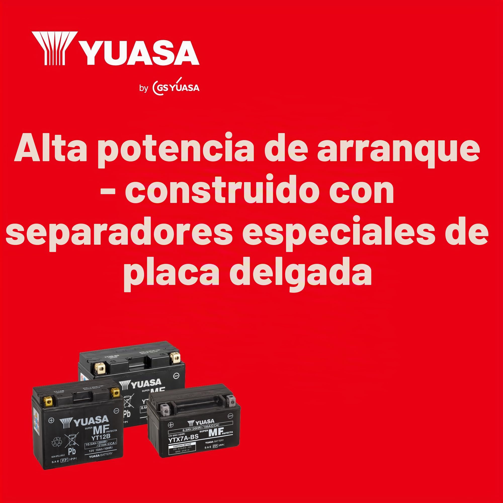 Yuasa YTX12 12V 180 CCA Batería de moto AGM VRLA libre de mantenimiento