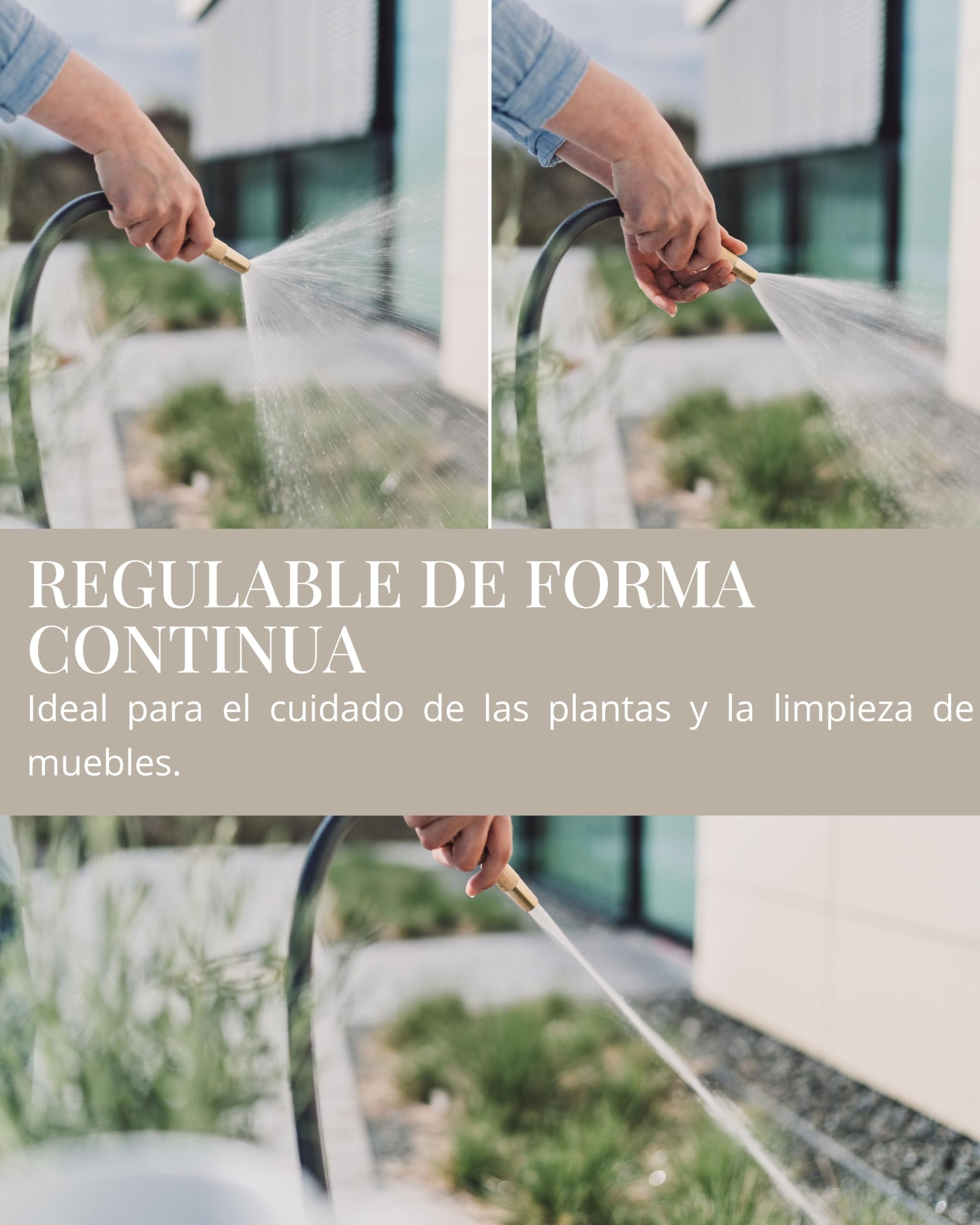 LIVLIG - Juego de manguera de 20 m, manguera flexible de alta calidad con soporte para manguera y rociador de jardín de latón, manguera de riego con conexión de manguera de 1/2 pulgada, kit de riego