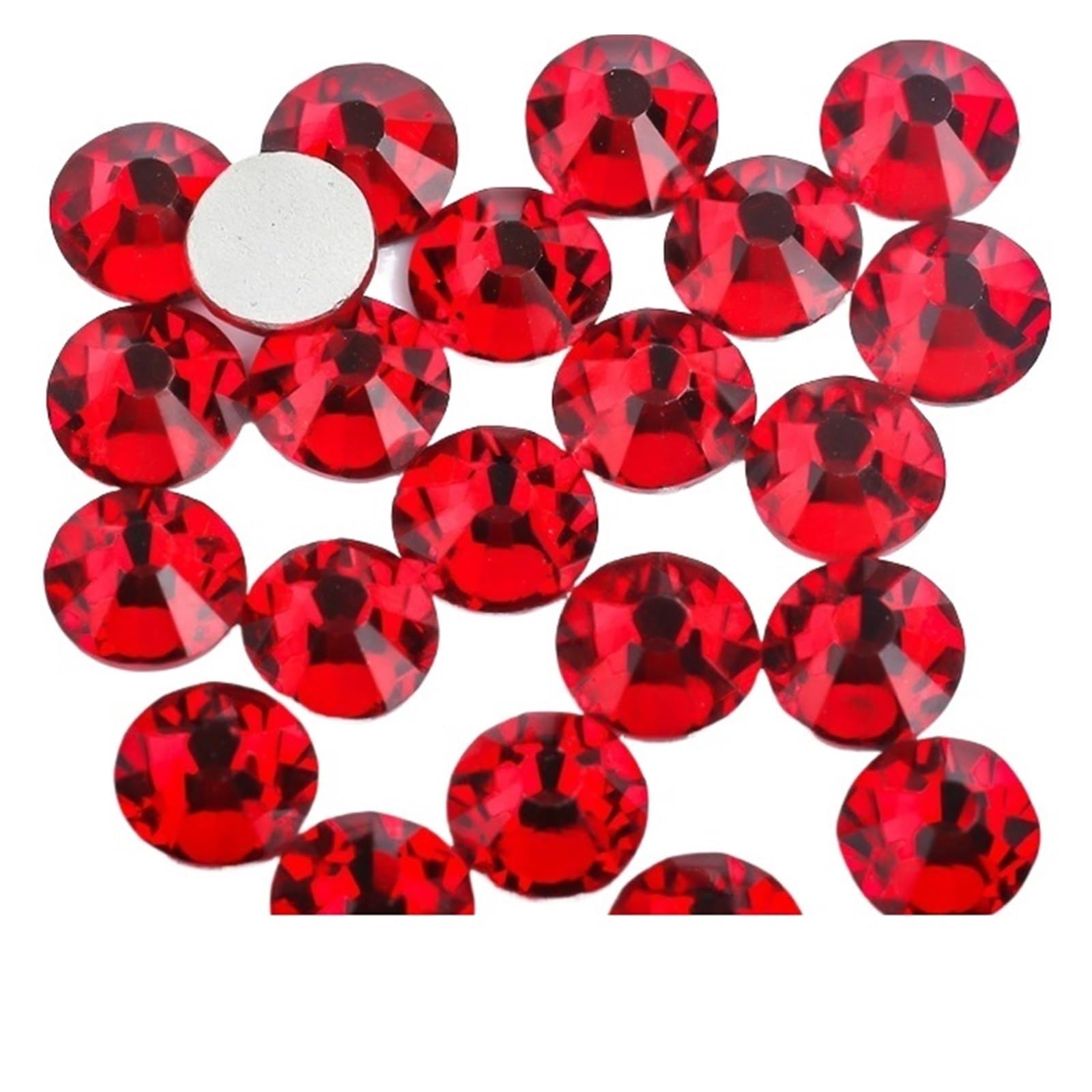 LIUCH Light Siam/Dark Siam Confezione grande con cristalli flatback Nail art Decorazioni con strass non termoadesive SS3-SS34 Colla(Mid Siam,Ss8-14400Pcs)
