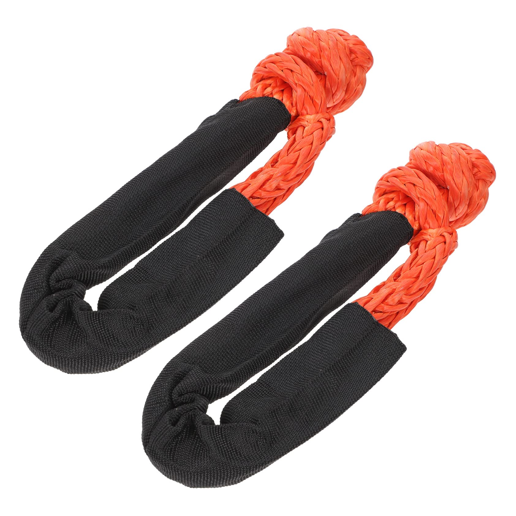 Beatifufu Wing Shackle Rope Flexible Recovery Shackles Orange Sleeve for Off-Road Vehicles 2 Pack