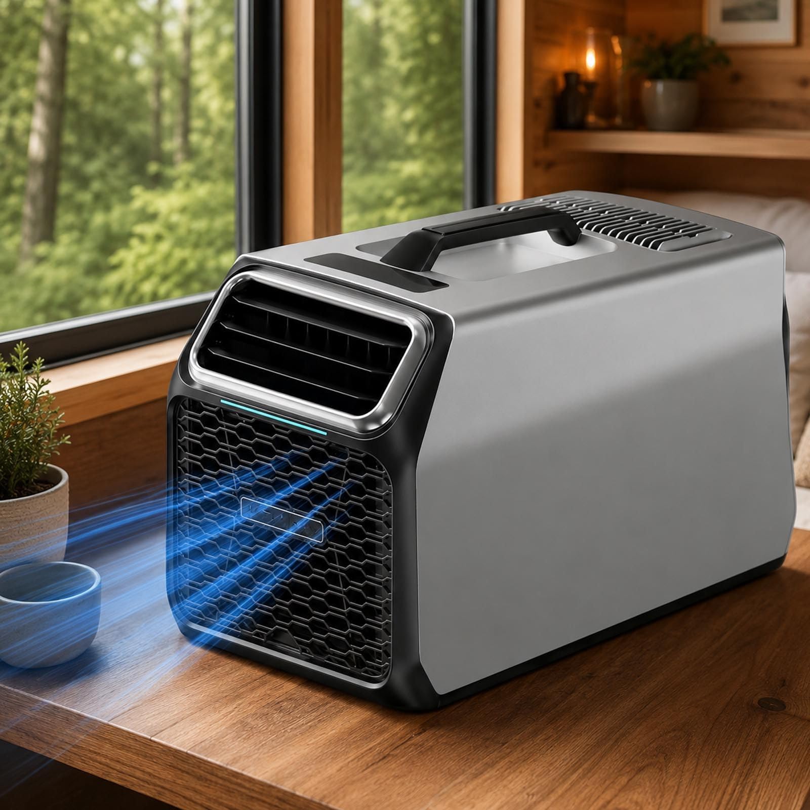 Camping Air Conditioner 5000 BTU with Compressor for Home Tent and RV Grey-110V