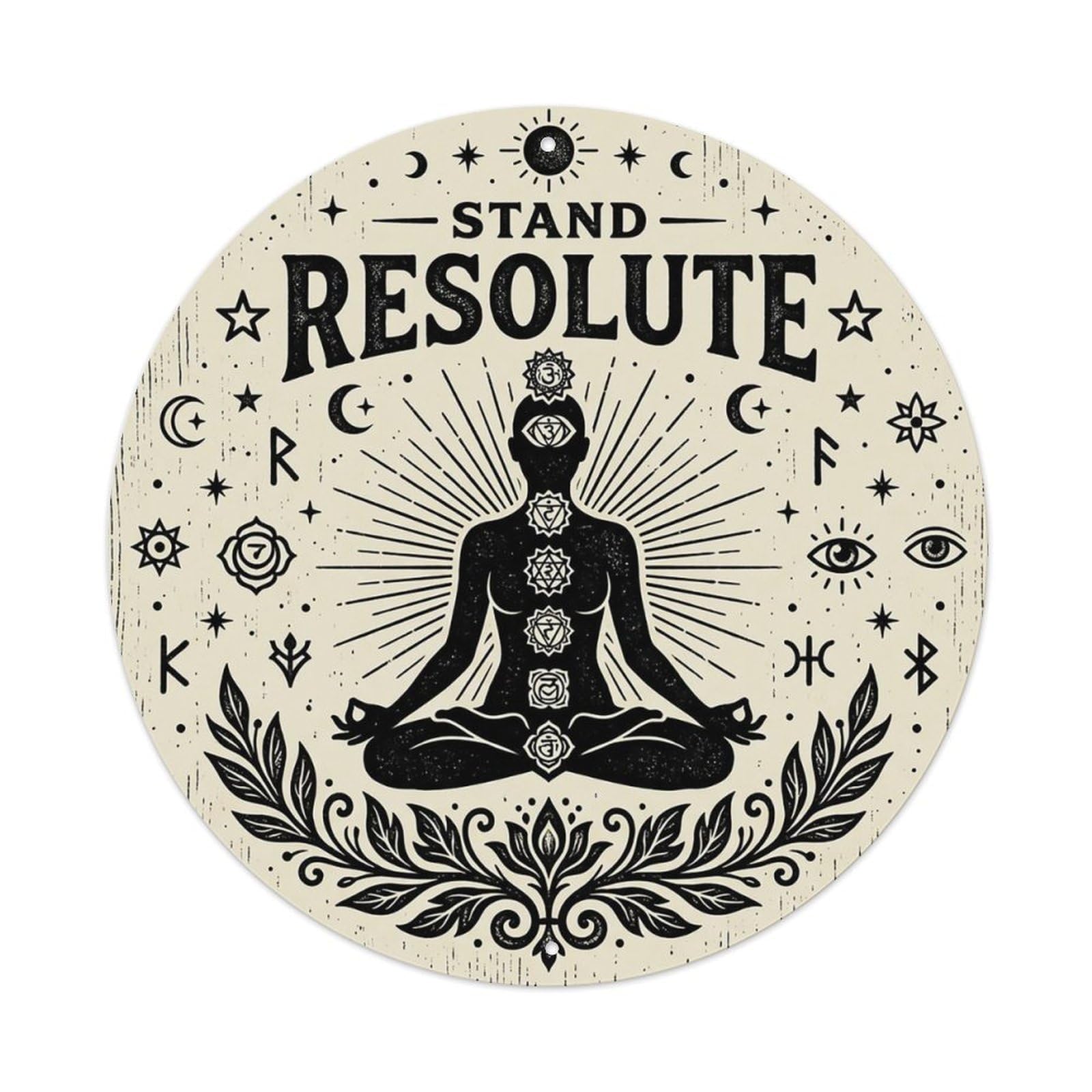 Zen Flower Meditation Den Resolute Metal Tin Sign