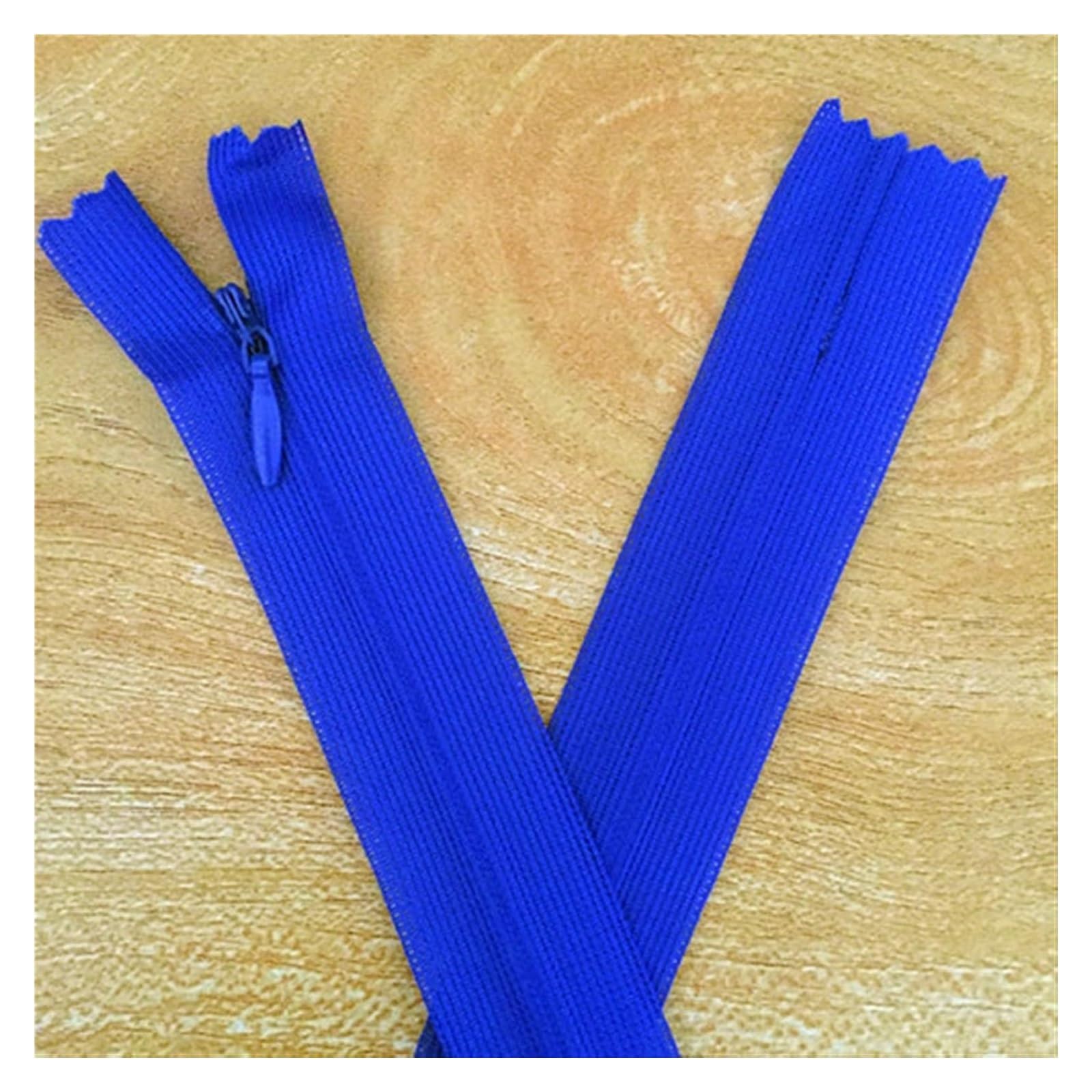 dfEDRd Nylon Coil Zipper by The Yards, 10 Pieces Nylon Invisible Soft Tulle Coil Zipper Sewing(Dark Blue)