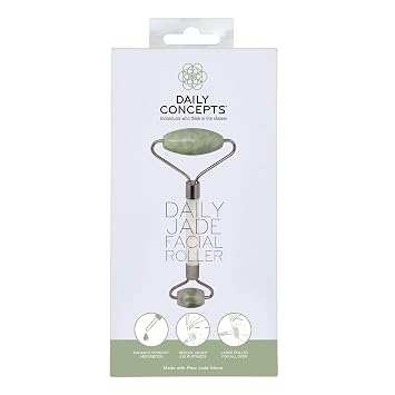 DAILY CONCEPTS Daily Facial Roller, Jade, Massager for Lymphatic Drainage