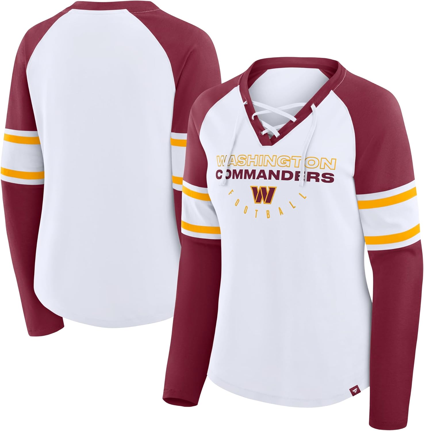 Fanatics Women's NFL Redzone Blitz Package Raglan Lace-Up V-Neck Long Sleeve T-Shirt