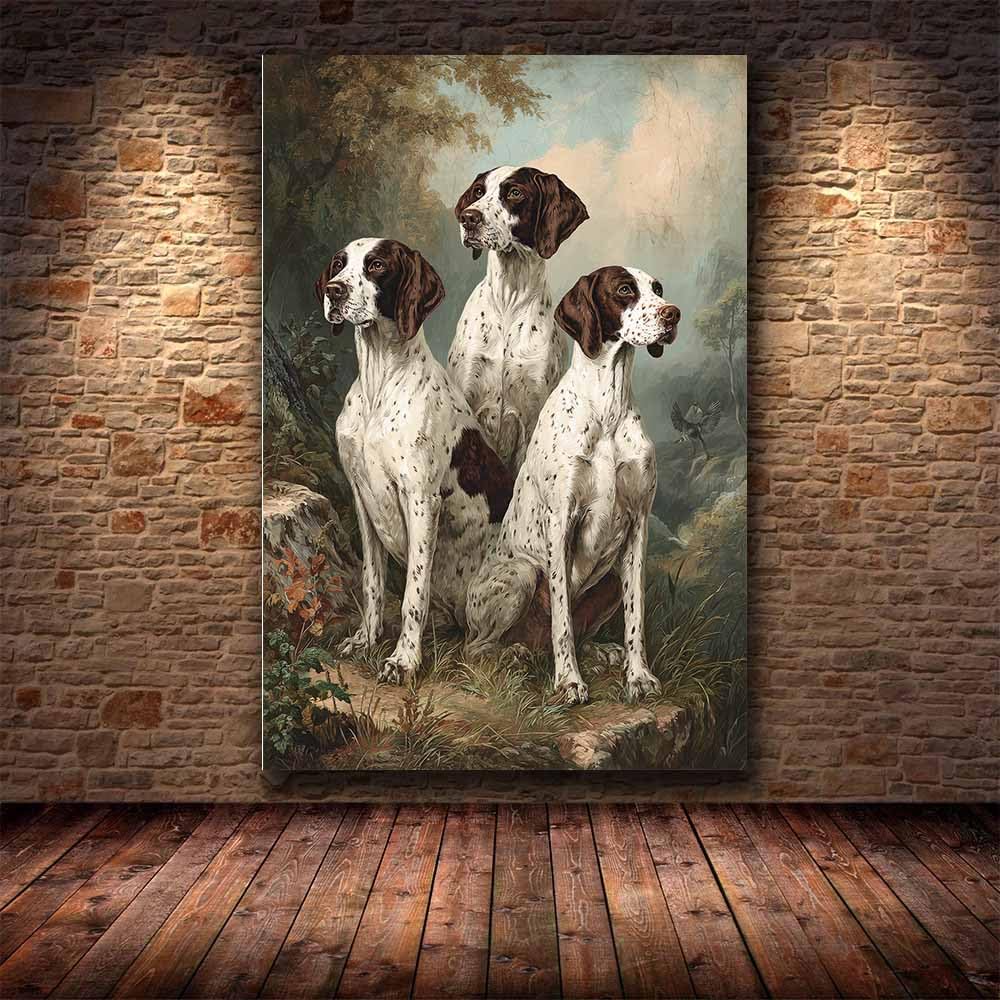 DMZPKZB tableau sur toile représentant la faune kwiaty i psy decoration mural, duży taille, pour salon, chambre, couloir, bureau, salle de bain (wielokolorowy)-80 x 120 cm bez ramki