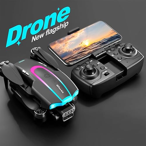 Miniatura 2 de FPV Drone con dos direcciones ESC Cámara sin escobillas Motor Drones 2.4G RC Quadcopter con luces LED frías, retención de altitud, evitación de