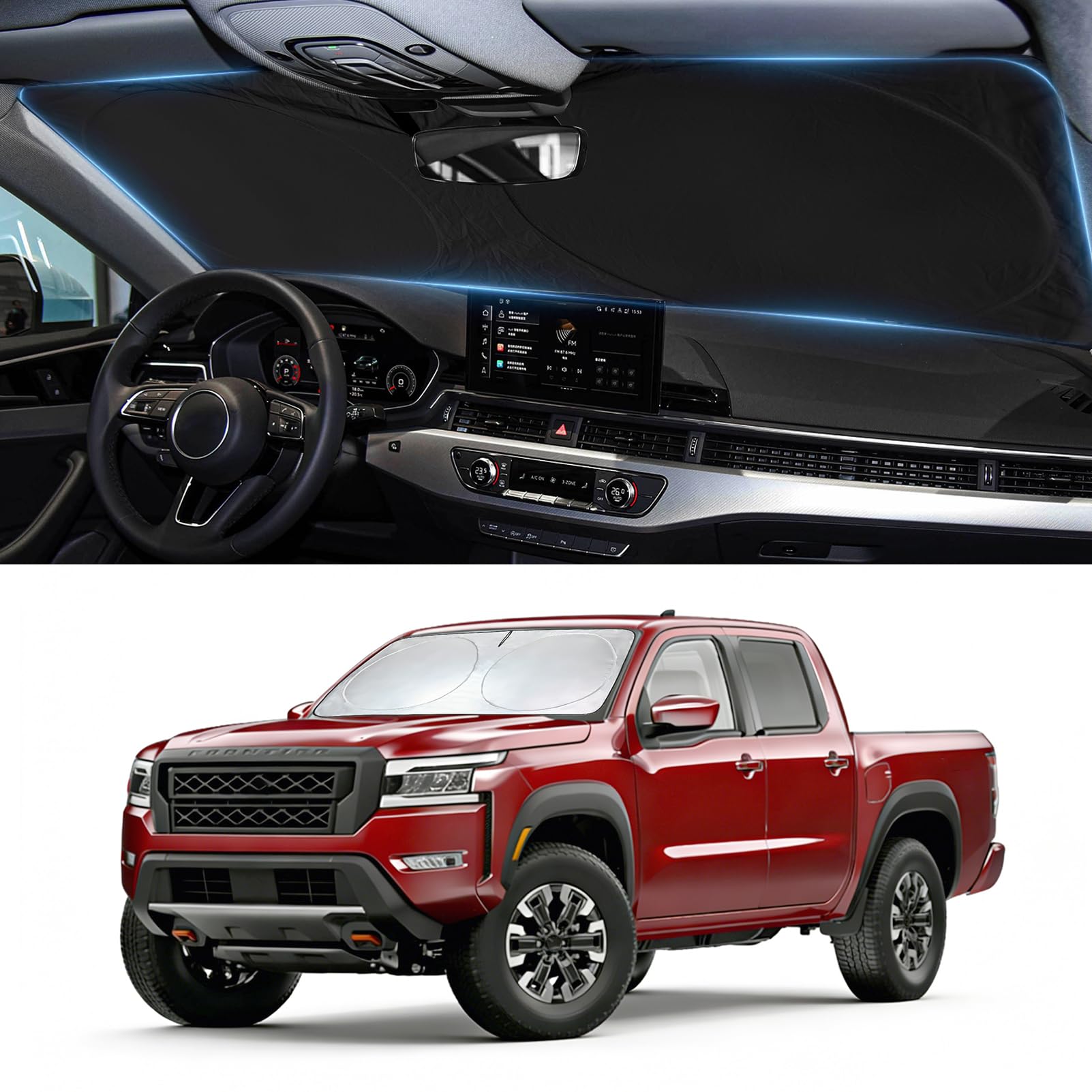Windshield Sun Shade for Nissan Frontier Accessories 2022-2024 2025 2026