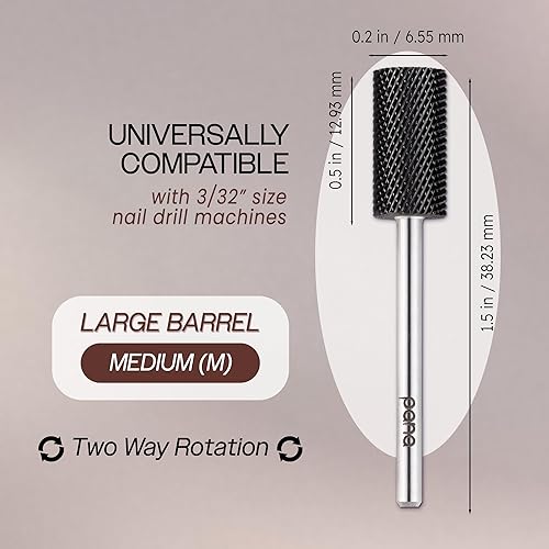 Vista 106 de USA PANA - Broca profesional de carburo de barril pequeño con parte superior plana, grano grueso 5X a grano extrafino, dorado, plateado, negro DLC