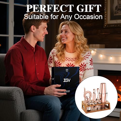 Miniatura 7 de IOV Boston Cocktail Shaker Set 16 piezas (oro rosa)